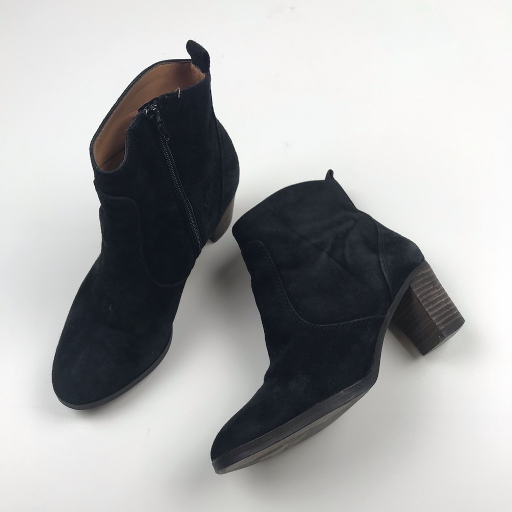 J. Crew Quinn suede ankle booties Black 6.5 - Picture 1 of 7